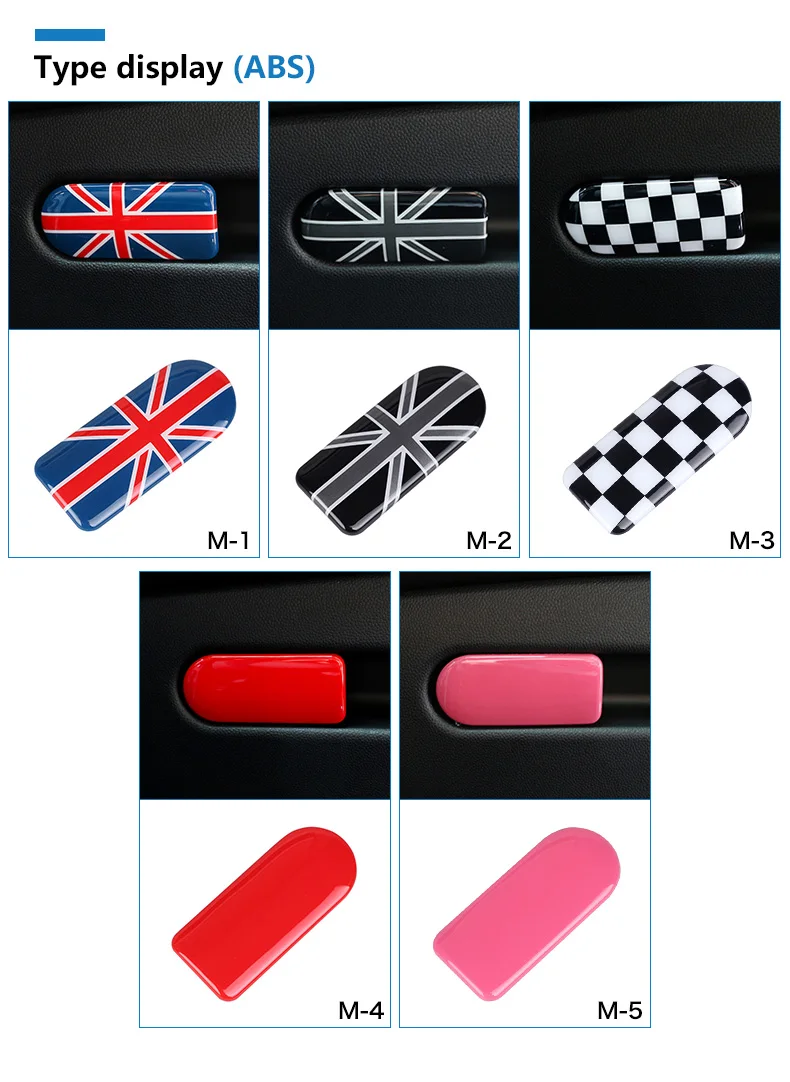 ABS Car Storage Box Switch Handle Cover Glovebox Handle Sticker for Mini Cooper Countryman F60 Accessories Car Styling (2)