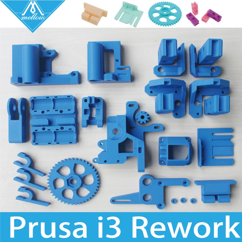  Colorful Reprap Prusa i3 Rework 3D Printer PLA Required PLA Plastic Parts Set Printed Parts Kit ,Prusa Mendel i3 Free Shipping 