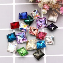 New arrival glass pointback rhinestones high quality Square shape crystal loose rhinestones for clothing Accessories