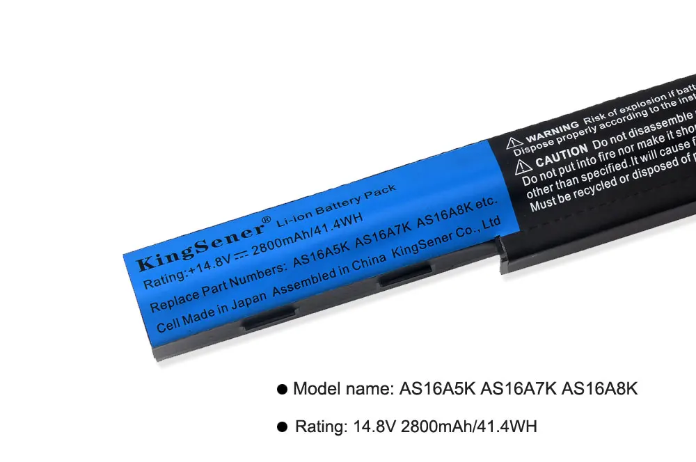  KingSener AS16A5K AS16A7K AS16A8K Laptop Battery for Acer Aspire E15 E5-475G E5-575G E5-575T E5-575