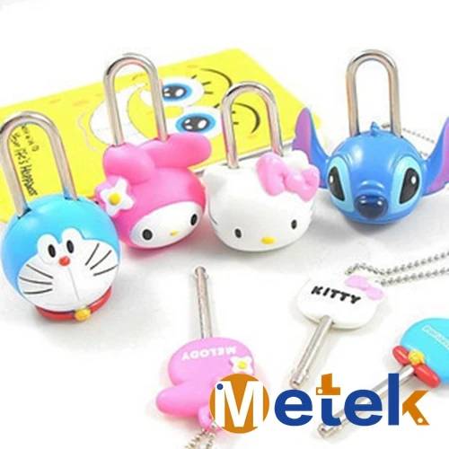 Cartoon lovable key lock toy padlock set Luggage anti theft locks
