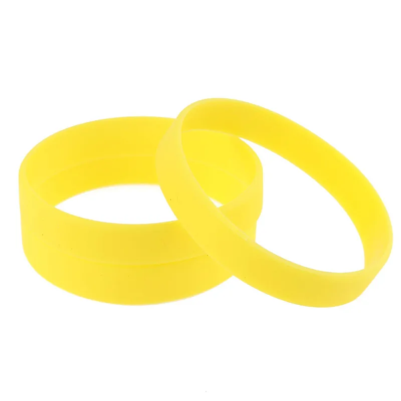 Модный силиконовый резиновый гибкий Браслет, Браслет-манжета для женщин и мужчин, спортивный браслет, 10 шт - Окраска металла: Yellow