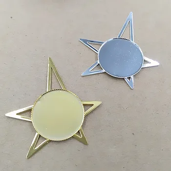 

Fiigree Star Geometric Designs Pendant 25mm Circle Bezel Resin Cabochons Base Vintage Accessories DIY Crafts Jewellry Findings