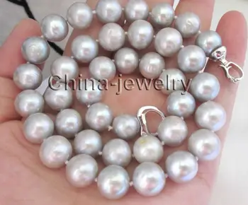 

baroque 18" 9-10 MM AAA SOUTH SEA Black green PEARL NECKLACE