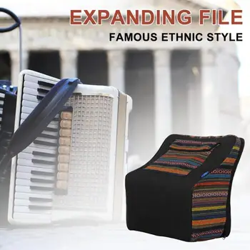 

2019 New 1PC National Style Cotton Cloth Accordion Gig Bag Soft Cover Carrying Backpack Multi-function Musical Instrument Bag