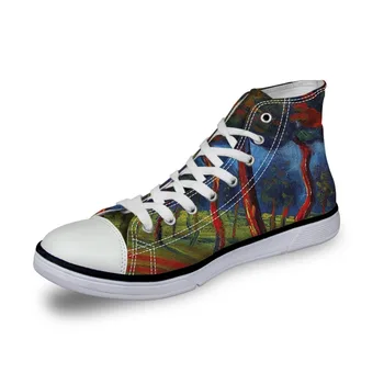 

Personalized Men Casual Painting Art Print Lace Up Shoes Male Lace-up Vulcanized High-Top Canvas Shoes Flats Umberto Boccioni