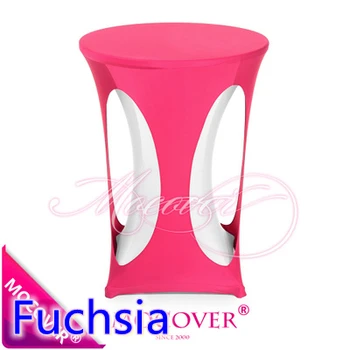 

Fuchsia Colour Lycra High Bar Table Linen Lycra Table Top Cover For Wedding Banquet And Party Cocktail Table Decoration