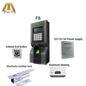 

Access Control System F8 Door Access Control System With Power Supply, Electric Lock, Infrared Exit Button, Bracket