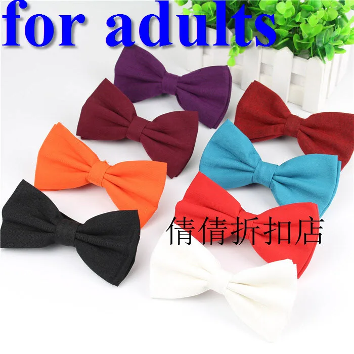 Plain COTTON Bow Ties For Adults & Kids Mens Cotton Bowties Tuxedo General Butterfly Jacquard