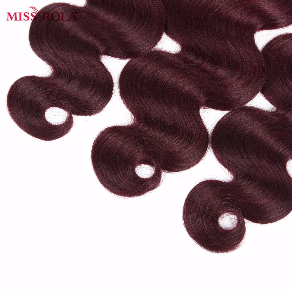 Miss Rola Hair Pre-colored Ombre Brazilian Body Wave Hair #1B/99J Non-Remy Human Hair Weave 4 Bundles With Closure Extensions Miss Rola Hair Pre-colored Ombre Brazilian Body Wave Hair #1B/99J Non-Remy Human Hair Weave 4 Bundles With Closure Extensions