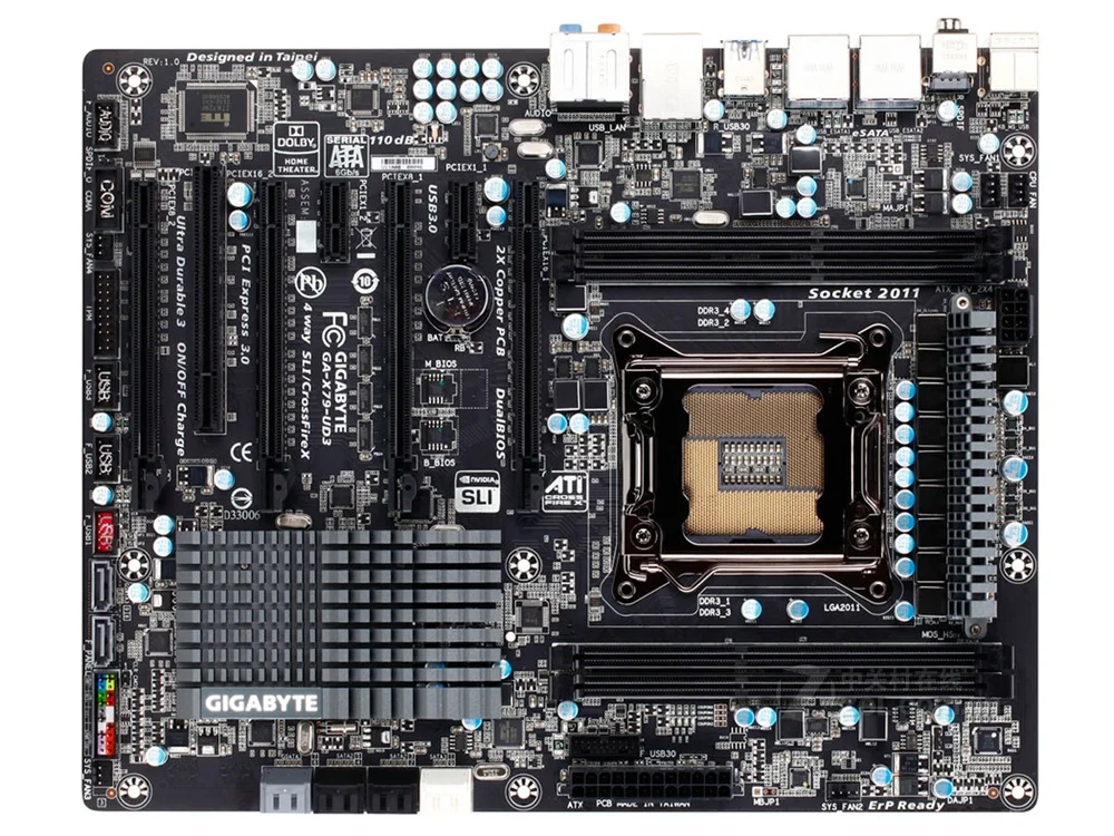 

Gigabyte GA-X79-UD3 Desktop Motherboard UD3 X79 LGA 2011 Core i7 DDR3 32GB USB3.0 SATA3 ATX Original Used Mainboard