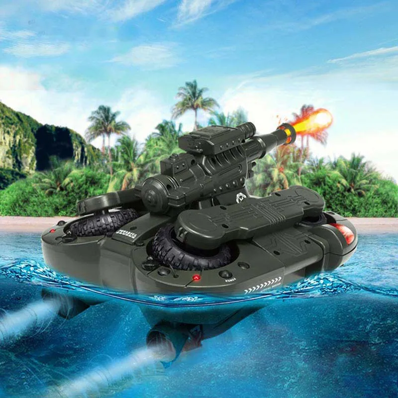 

Army Amphibious RC Tank Toys Electronic Remote Control Vehicle for Children Gifts Air Soft BB Bullet Water Spraying Shoot Target