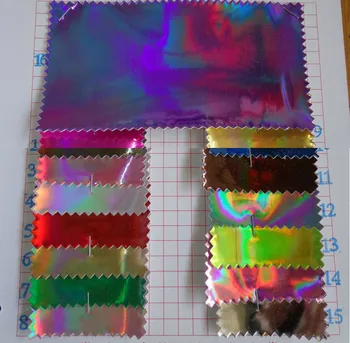 

scratch resistance laser PU synthetic leather / handbags, luggage, shoes material / shiny Holographic rainbow leather fabric