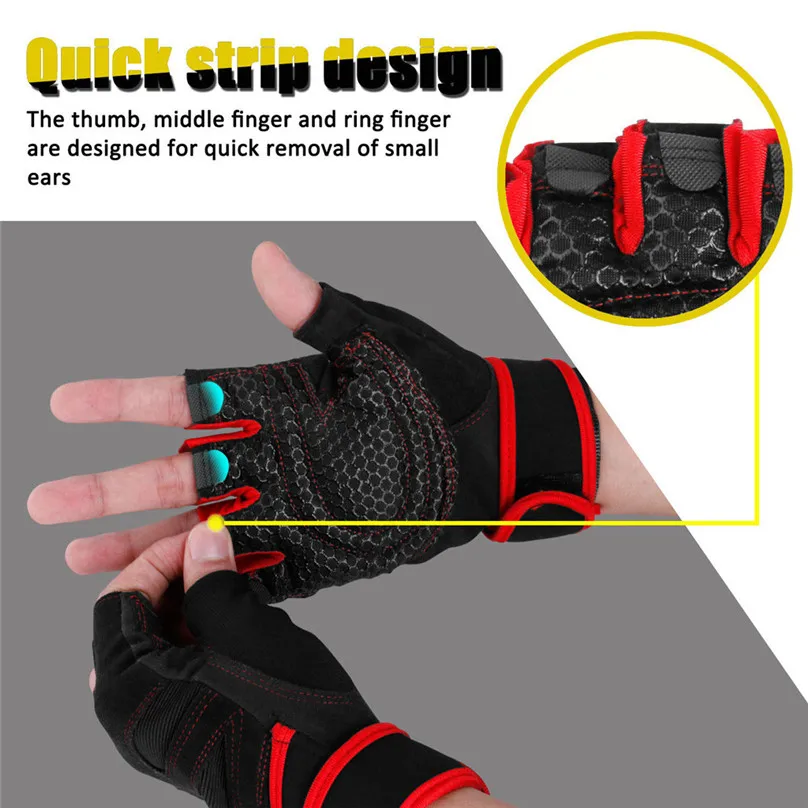 Мужские и женские спортивные перчатки с повязкой на запястье для тяжелой атлетики, тренировки, фитнеса, тренировочные перчатки, Спортивная безопасность#3j04