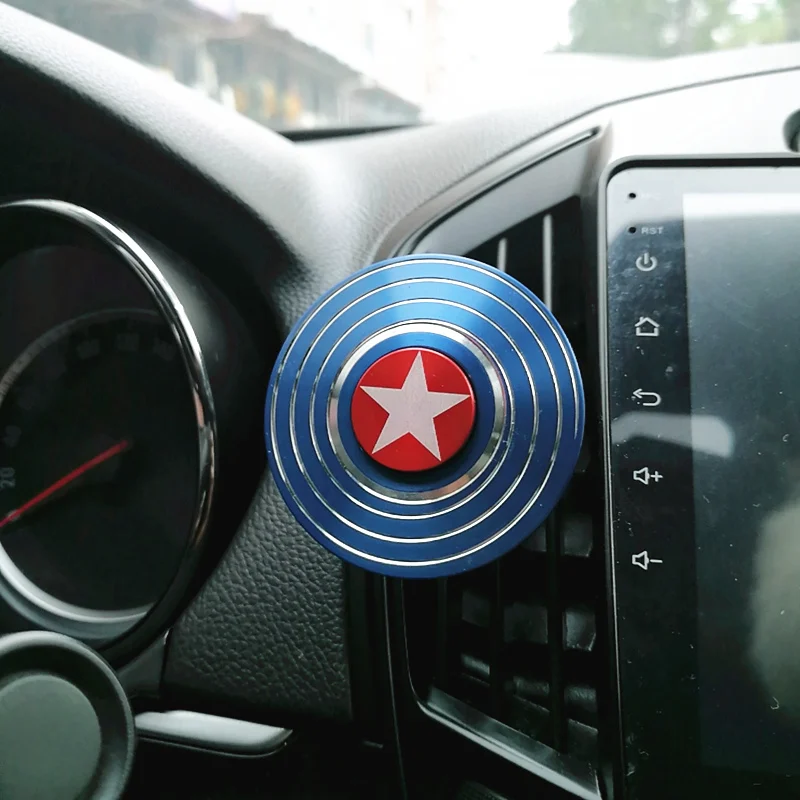 

Hand Spinner Air Freshener Clip Car Styling Perfume For Air Condition Vent The Avengers Marvel Spiderman Ironman Captain Fans