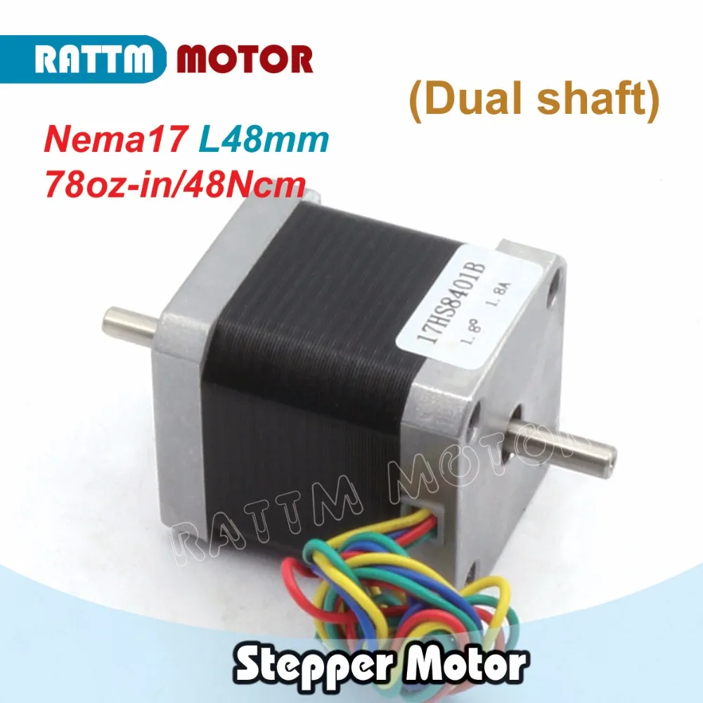Nema17 CNC шаговый двигатель 78 Oz in (двойной вал) 48 мм двигатель/1.8A для 3D печати ЧПУ