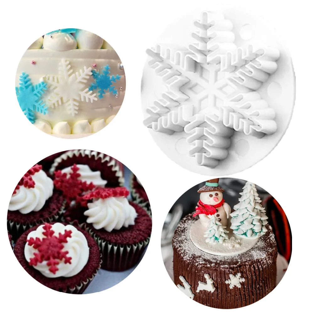 3Pcs Set Wedding Party Snowflake Fondant Cake Decorating 3Pcs Set Wedding Party Snowflake Fondant Cake Decorating