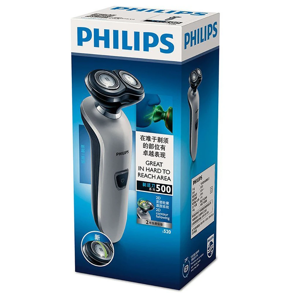 PHILIPS S520/12 Мужская электробритва Bady моющаяся бритва с тремя ножами низкий уровень