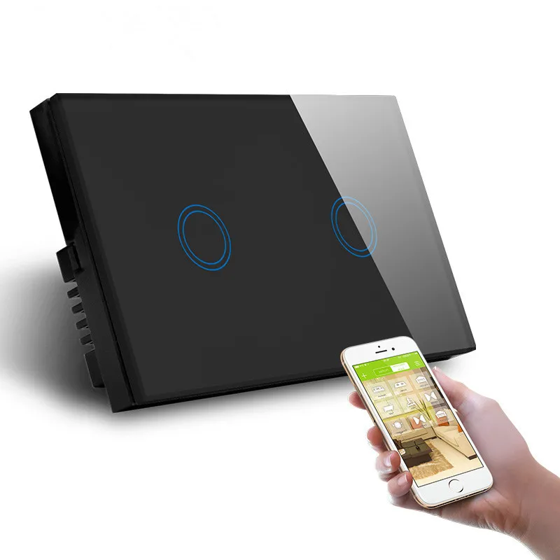 Wi-Fi беспроводной настенный выключатель, розетка, светильник, переключение, умный Модуль Автоматизации, US AU, сенсорная панель, работает с Amazon Alexa Google Home