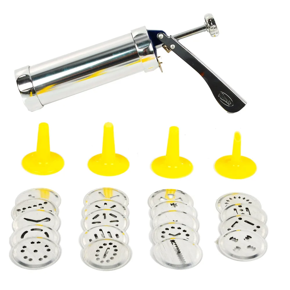 New Metal cookie press with 20 different forming discs/free shipping