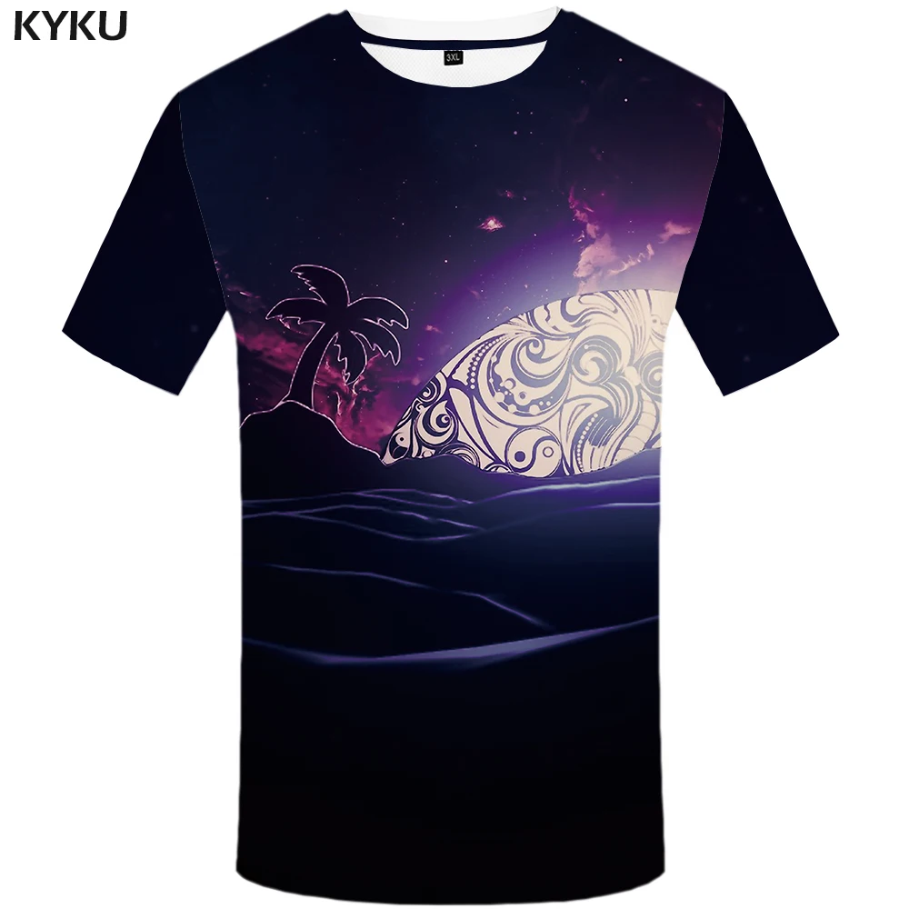 

3d Tshirt Coconut Tree T shirt Men Cartoon Tshirts Casual Harajuku Shirt Print Mountain T-shirts 3d Hawaii Anime Clothes