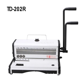 شراءTD-202R دليل سلك حلزوني ماكينة تجليد المعادن 27 جولة لكمة ثقب ملف القائمة ألبوم صور كتاب A4 ورقة الموثق آلة الناخس