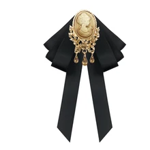 Винтажный красивый женский галстук-бабочка, черная бабочка, брошь, галстук-бабочка, для девушек, Шипованный воротник, бант, британский колледж, одежда, аксессуары