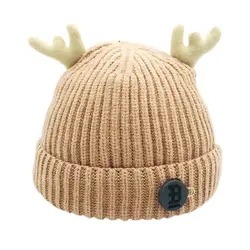 Детские шляпа на зиму осень новорожденный ребенок Hat 2018 осень-зима мультфильм Маленькая рога детские шапки в