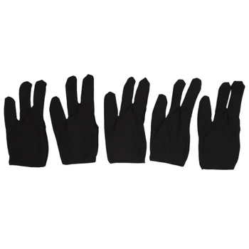 

MUMIAN 5 x 3 Fingers Gloves for Cue Billiards Snooker, Black