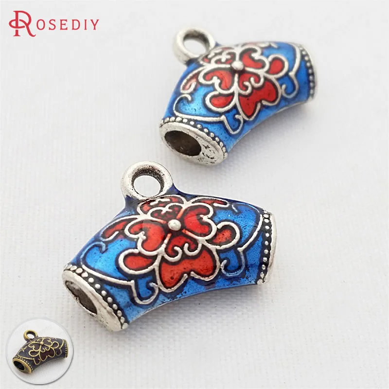 

(29710)6PCS 19x14MM,hole 3MM Antique Silver Zinc Alloy Oil Paintings Charms Connector Diy Jewelry Findings Accessories Wholesale