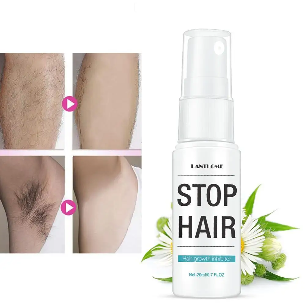 

20ML Powerful Permanent Painless Hair Removal Spray Stop Hair Growth Inhibitor Shrink Pores Skin Smooth Repair Essence Beauty