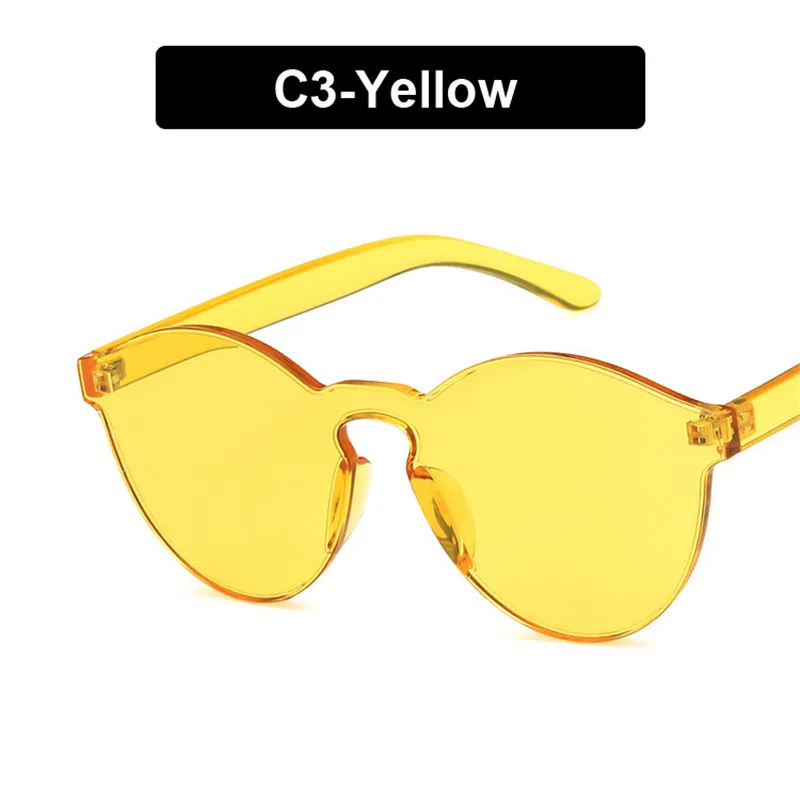 Занавес, летние солнцезащитные очки без оправы для женщин, фирменный дизайн, прозрачные солнцезащитные очки, крутой цвет, UV400 Oculos De Sol gafas - Цвет линз: Yellow