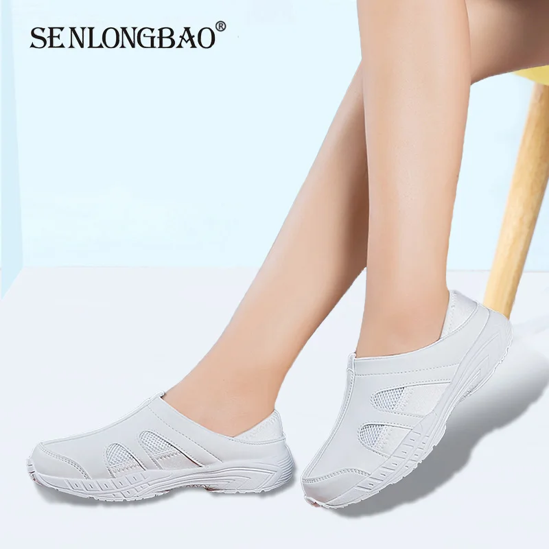 

Brand Women flats Breathable mesh Sneakers shoes Women Ballet flats White Boat shoes Comfortable non-slip Casual Women shoes