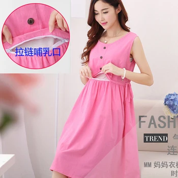 

Casual Dress Maternity Nursing Vest Dress Sleeveless Clothes Full Dress Clothes For Pregnant Women Maternity Photography Dress