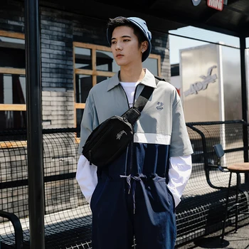 

Japanese Retro Tooling Style Spring and Autumn Couple Tooling Jumpsuit BF Loose Casual Wide Student Pants Good Quality