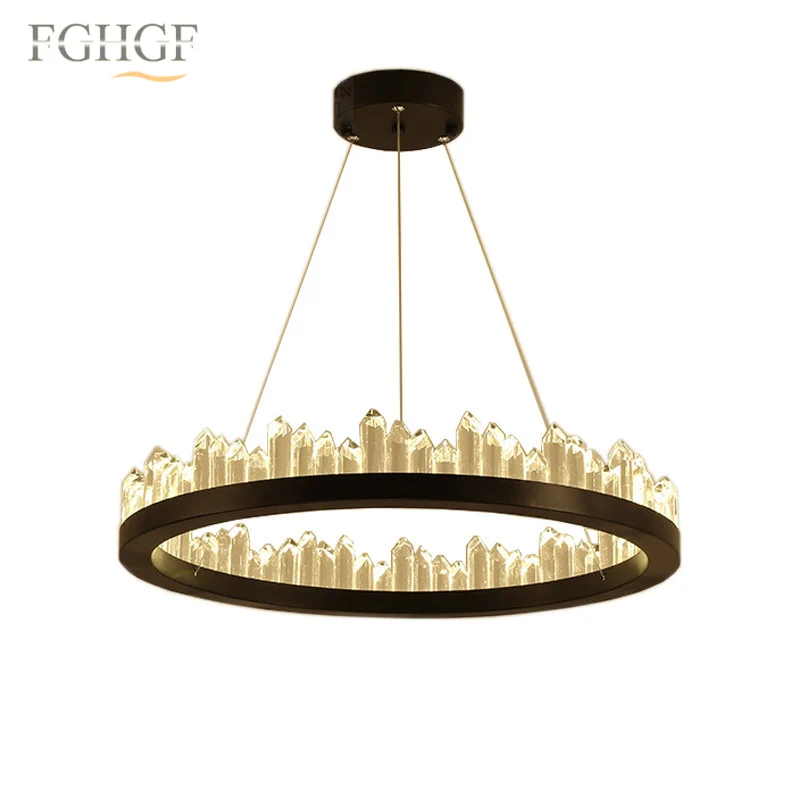 

New Design Brief Modern Crystal Chandeliers Light Black Hanging Lights lustres de cristal Dinning Room Light Fixtures Bar Lamp