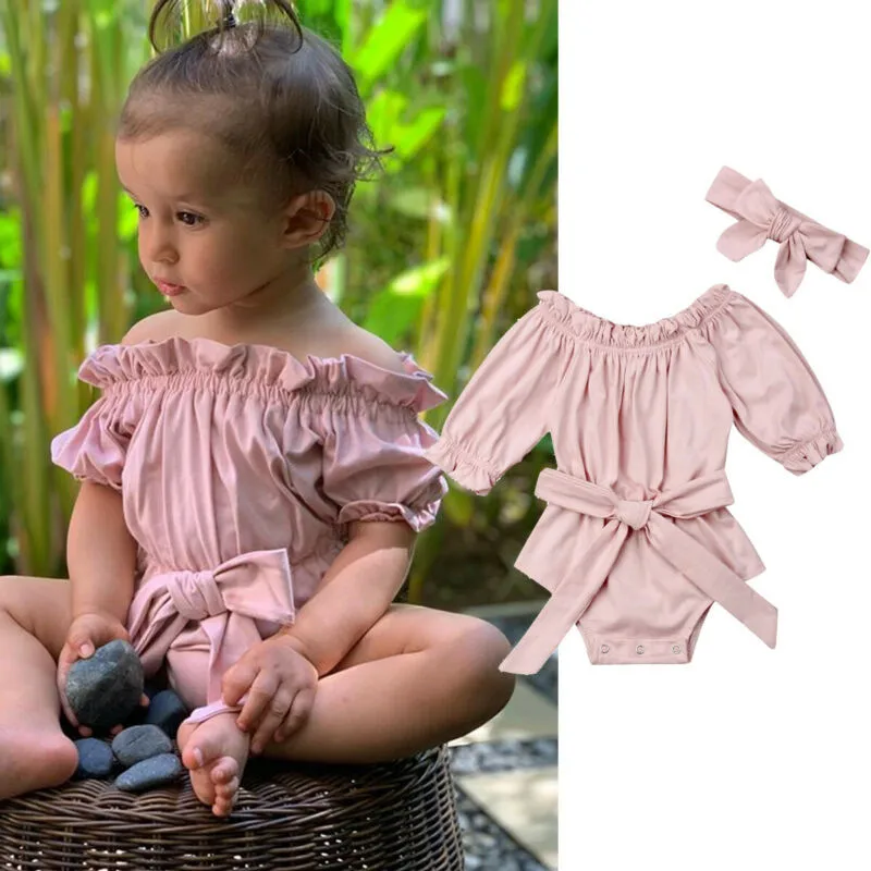 off the shoulder baby romper