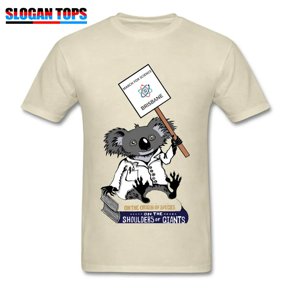 Funny Fashionable Tshirts 2018 Hot Sale Summer Short Sleeve Crew Neck Tops & Tees 100% Cotton Mens Normal Tops Tees March for Science Brisbane C Koala full color beige