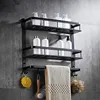 Bathroom black shelf aluminum bathroom corner shelf bathroom holder shower room basket bathroom accessories MH8510B ► Photo 3/5