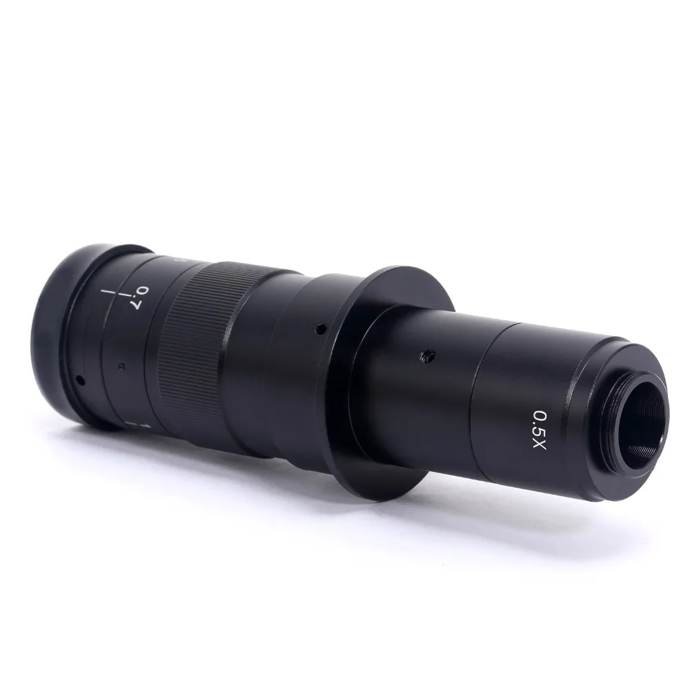 Adjustable 180X Magnification Zoom 25mm C mount Lens 4.5X Adapter for