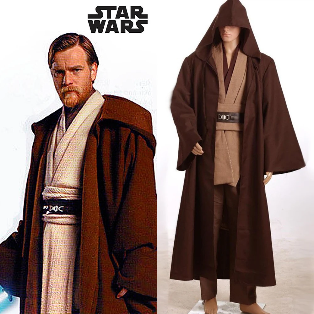 Звездные войны мести ситха Obi Wan Kenobi Косплей Костюм джедай халат Взрослый мужской костюм на Хэллоуин