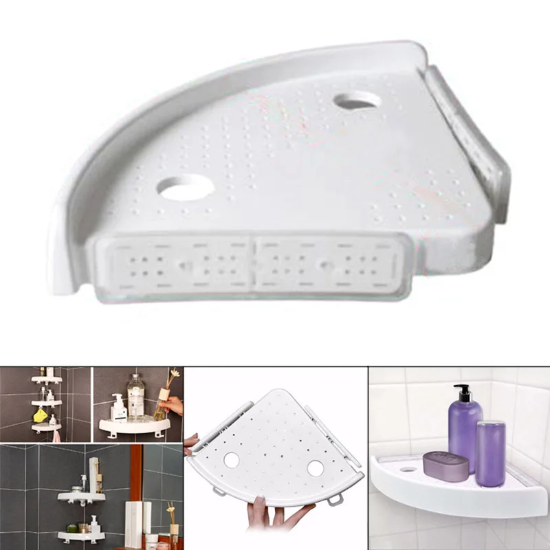 

Corner Storage Holder Shelves Bathroom Shampoo Shower Kitchen Storage Rack Organizer JDH99