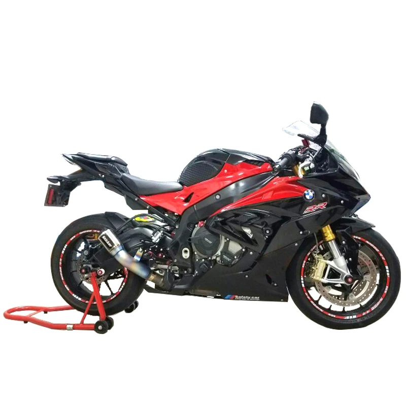 S1000RR deslizamiento en motocicleta Escape aleación de titanio hande hecho silenciador Burnt azul dedicado para BMW S1000RR 2015 2016