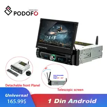 Podofo 1din Android 7 ”Universale Auto Lettore DVD di Navigazione GPS Per Auto Bluetooth Stereo Radio Lettore Audio FM Auto Multimedia lettore
