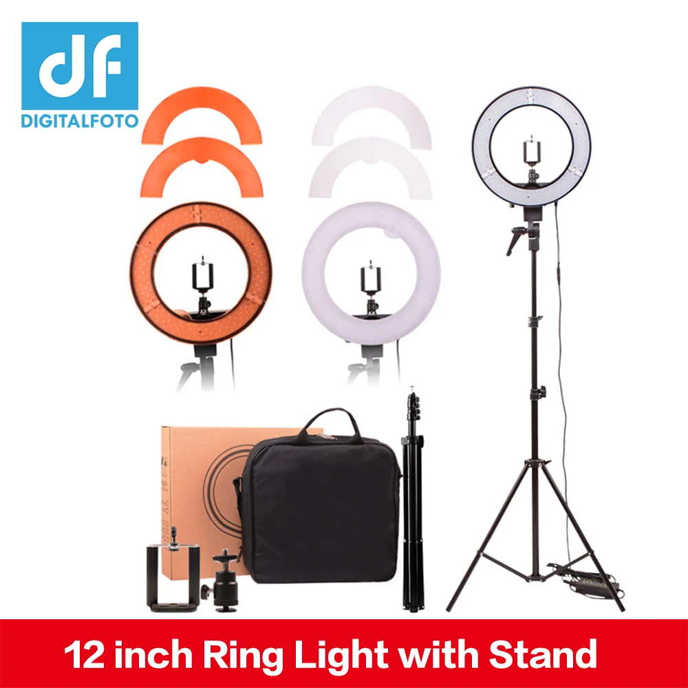 DIGITALFOTO 12 &quot35 Вт 240 шт. светодиодный кольцевой светильник 5500 к с регулируемой