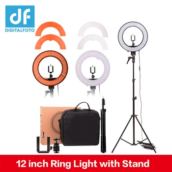 

DIGITALFOTO 12" 35W 240pcs LED Ring Light 5500K Dimmable Warm/Cold Photo/Studio/Phone/Video Youtube Makeup lamp barber shop