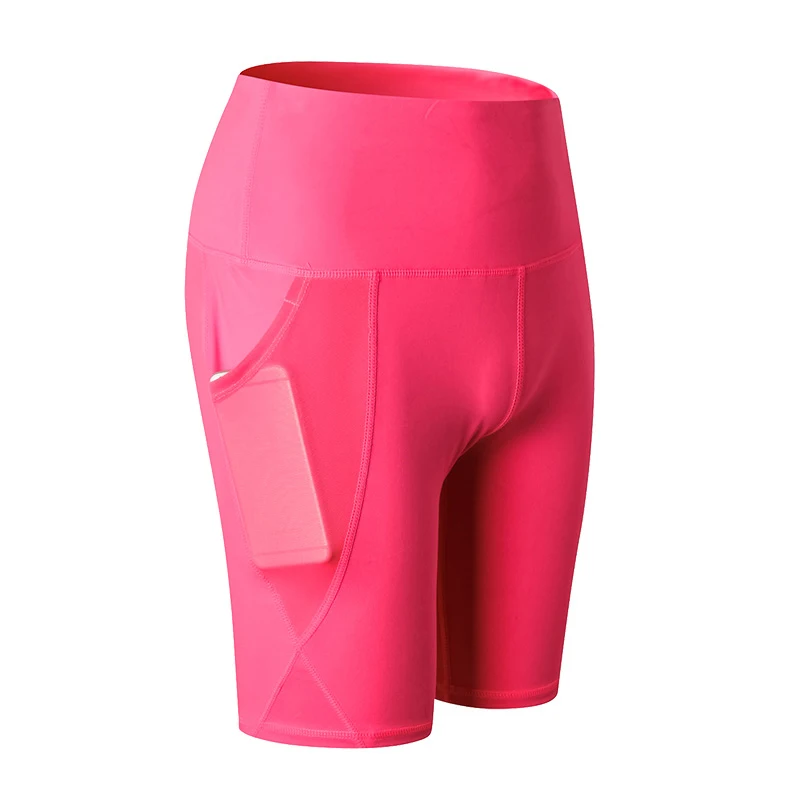 Women Gym Shorts High Waist Compression Quick Dry Yoga Shorts Fitness Running Push Up Pockets Design