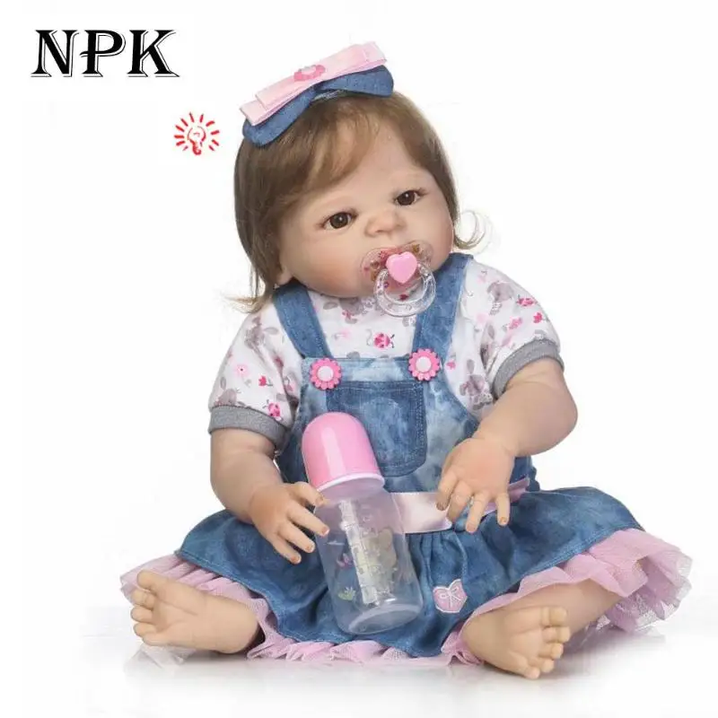 

NPK Silicone Reborn Baby Doll Kids Playmate Gifts for Girls Lifelike Soft Toys for Children