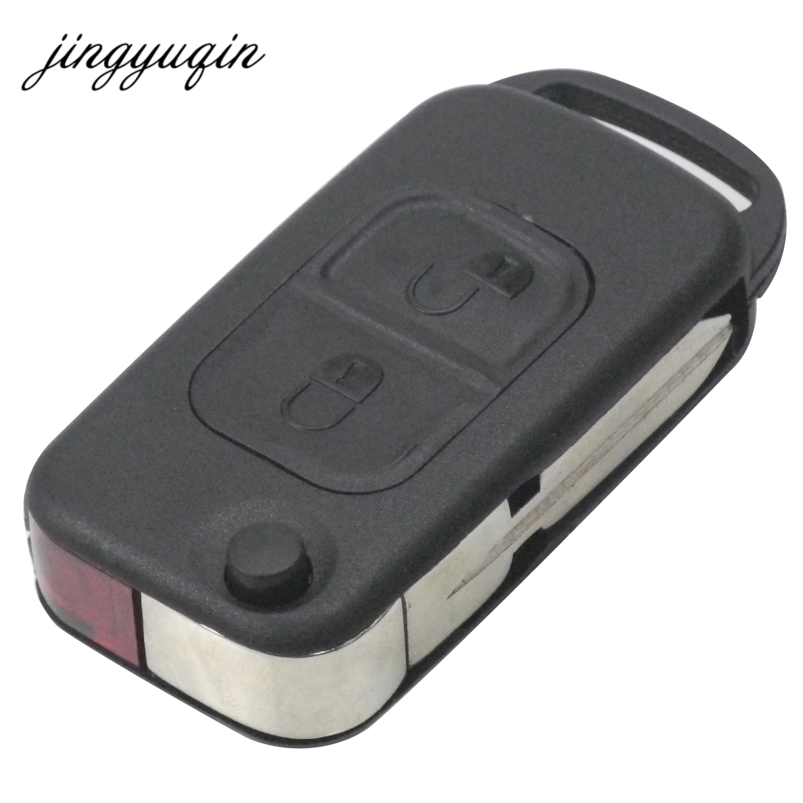 jingyuqin 2 Button Flip Folding Key Shell Case for Mercedes for Benz A C E S Entry HU39 Remote Key Cover Replacement Car Styling