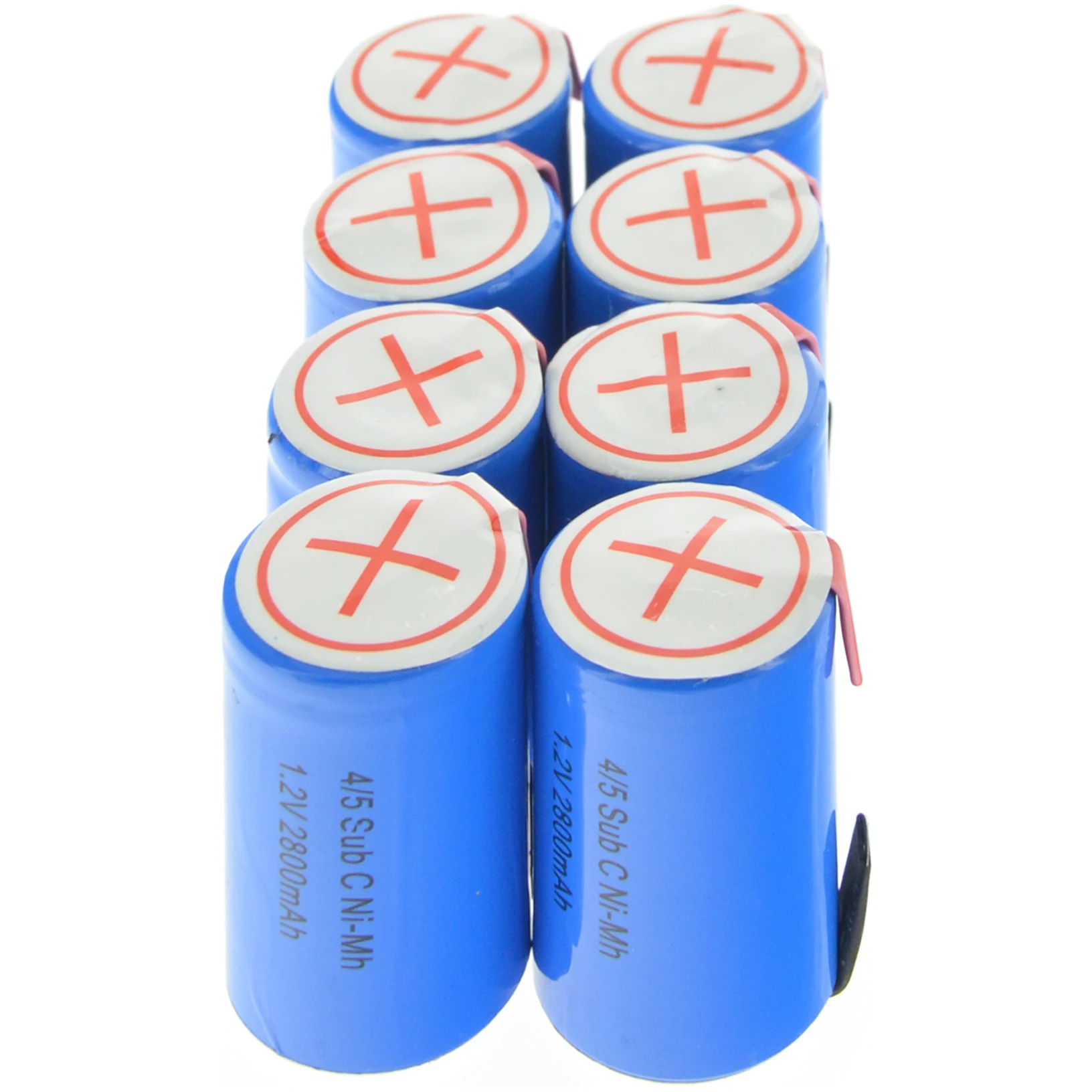 12 шт 2800mAh 1,2 V Ni-MH 4/5 SubC Sub C аккумуляторная батарея синяя батарея с вкладкой